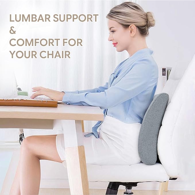 Back Support Pillow for Recliner Support Pillow with Gel Memory Foam Ergonomic Orthopedic Couch Lumbar Cushions for Elderly Lower Back Pain Relief Washable Cover, Dockside Blue