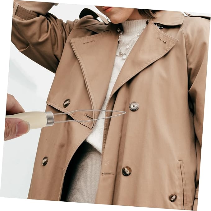 Healeved Quick-Wiping Buckle Device Button Hook Tool Button Puller for Dressing Button