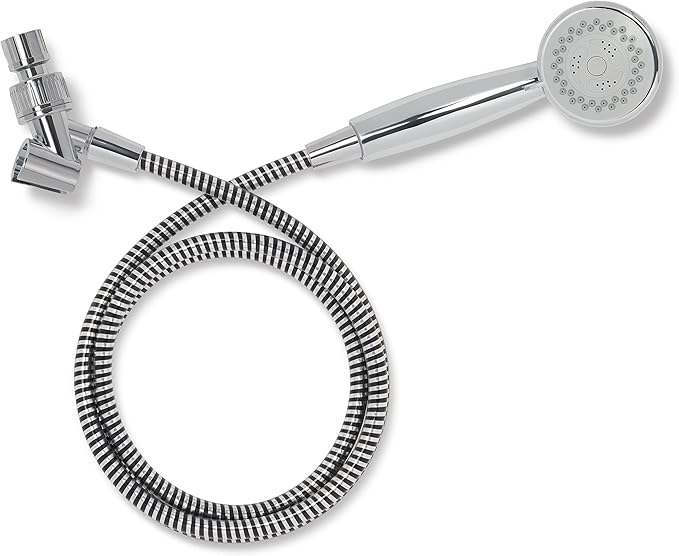 Medline Deluxe Handheld Showerhead with 3 Massage Functions and 7-Foot Long Hose, Chrome Finish, High Pressure, Adjustable Spray - Ideal for Medical Patients, Hospitals, Nursing Homes - 1 Each