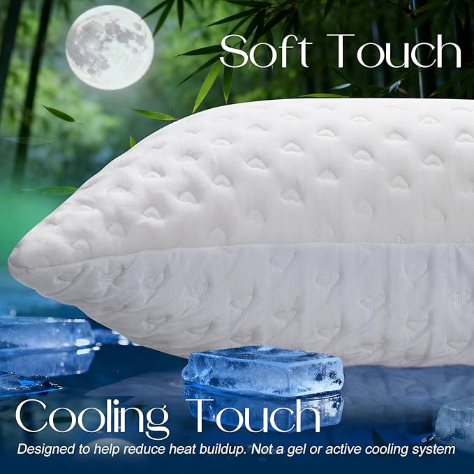 Side Sleeper Pillows for Neck & Shoulder Comfort - Ergonomic Curved Crescent Design, Adjustable Shredded Memory Foam, Cooling & Soft Cover, Extra Fill Included, King Size