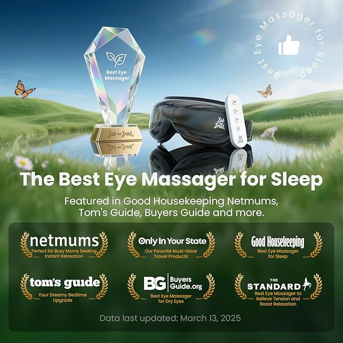 BOB AND BRAD Eye Massager with Heat FSA Eligible HSA, EyeOasis 2 Plus Eye Mask with Remote Control, Electric Headache Massager for Migraines & Dry Eye Relief, Mothers Day Birthday Gifts for Women Men