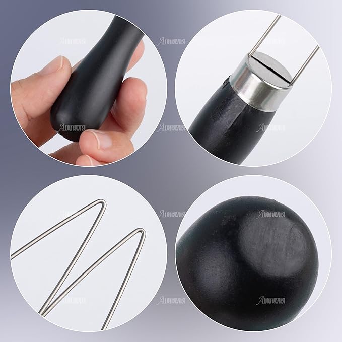 AUEAR, 5 Pack Black Button Wire Loop Hook Zipper Pull with Handle Helper Tool for Home Travel