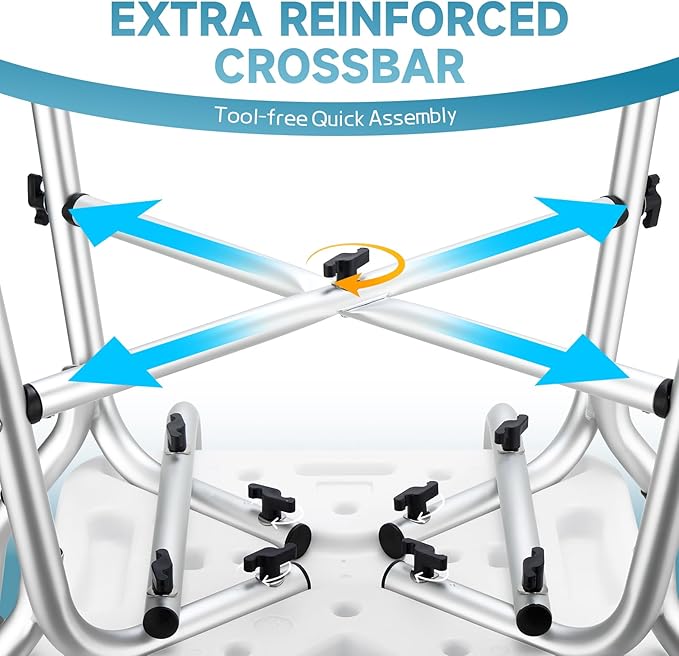 Shower Chair for Inside Shower, 600 lbs Heavy Duty Shower Chair for Elderly and Disabled, Height Adjustable Shower Chair with Arms and Back, Bath Chairs for Seniors, Adults, Handicap