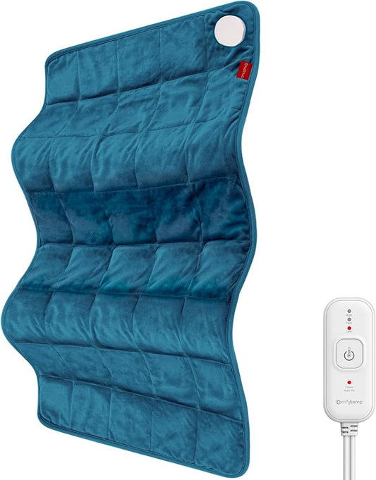Comfytemp Weighted Heating Pad for Back & Period, FSA Eligible Extra Large Electric Heat Pad, 3.5 lb HSA Approved Neck Shoulder Heated Pad, 2H Auto-Off, 17x33