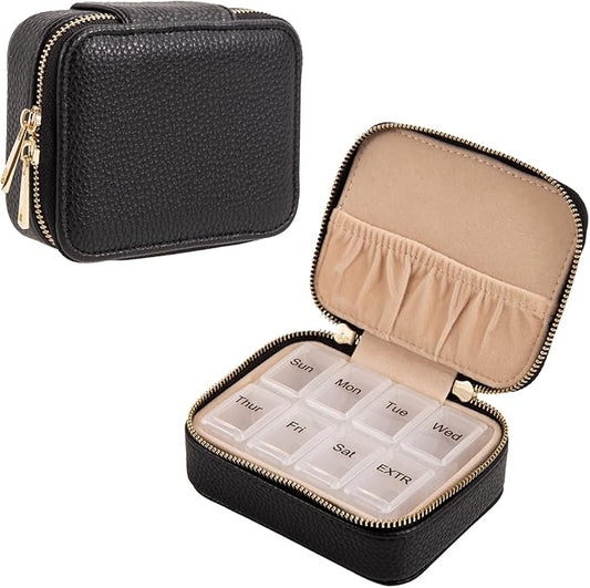 Weekly Pill Organizers, Portable Pill Case with Removable Pill Sorter, Travel Pill Organizer 7 Day,Vitamin Organizer 7 Day, Medicine Dispenser, Daily Pill Box Travel Case.