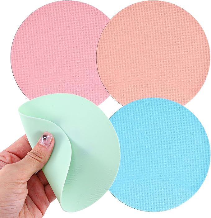 8 Pcs Rubber Jar Opener Pads Set, Round Heat-insulated Non-Slip Gripper Pads, Multi Function Silicone Easy Opening Bottle Can Opener for Seniors Arthritis Weak Hands(4 Colors)