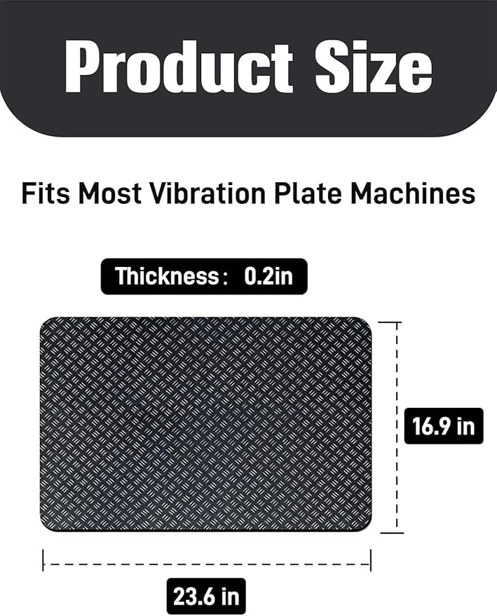 Upgraded Double-Sided Non-Slip Surface Mat for Vibration Plate Machine - Anti Vibration Pad & Exercise Mat for Most Vibration Platform Machines, Reduce Noise Accessories, Protect Floors & Carpet
