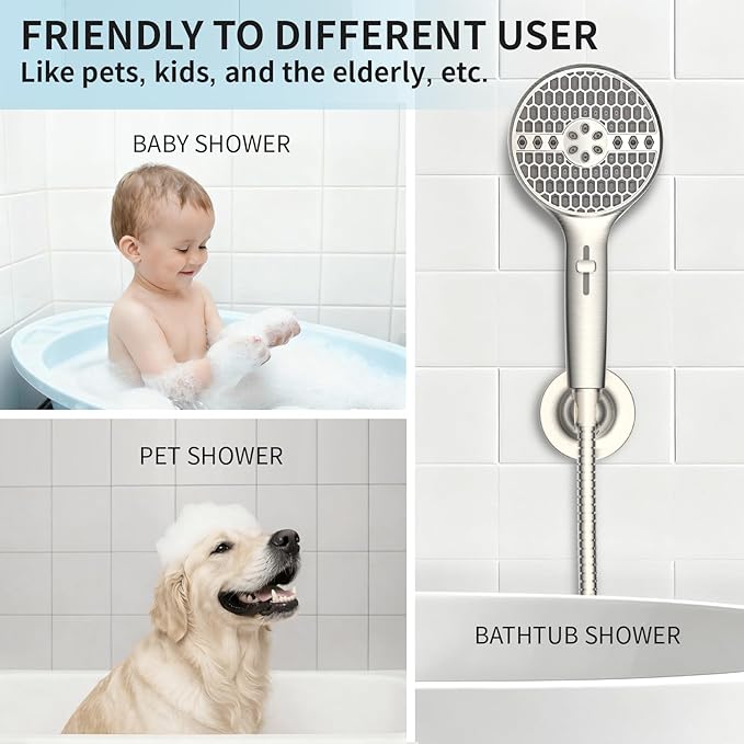 Shower Head, High Pressure 9-Spray Modes Handheld Showerhead, 71" Long Hose Hand Held Shower, Brushed Nickel Shower Head With Wall Bracket & Power Wash