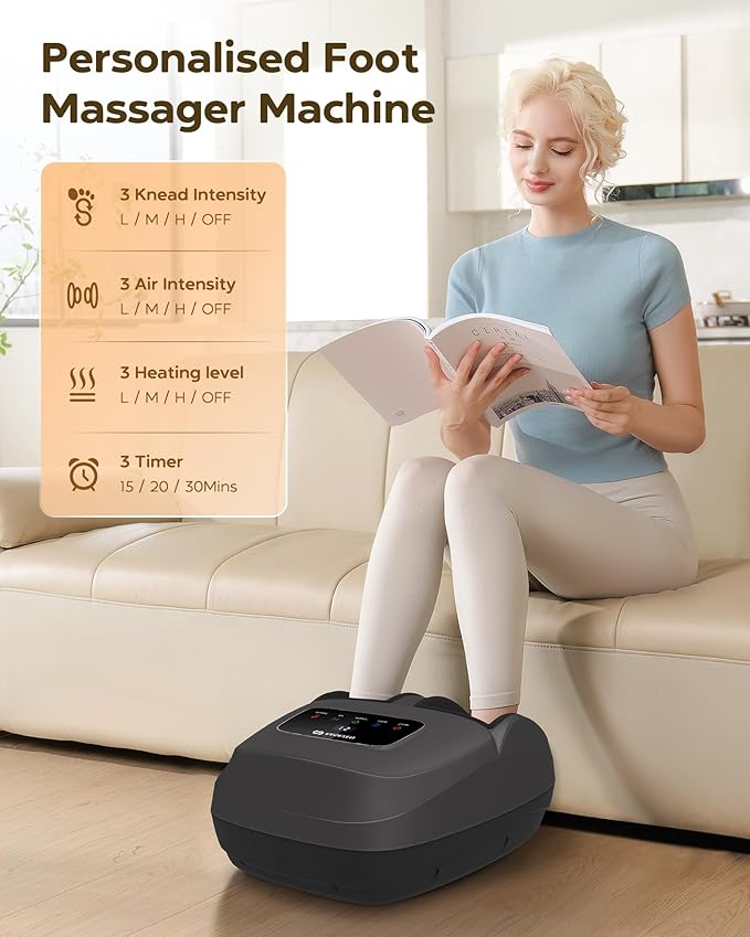 EaseZen Shiatsu Foot Massager with Heat & Remote, 2026 Upgraded Deep Kneading Foot Massager for Plantar Fasciitis, Neuropathy & Tired Feet, Fits Up to Size 14, Gifts for Mom