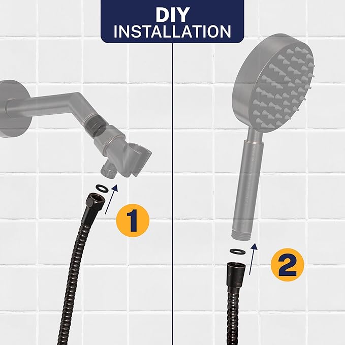 HammerHead Showers Solid Metal Shower Hose Attachment for Showerhead, Extra-Long 72-Inch Universal Replacement Hose for Hand held Shower, Oil Rubbed Bronze