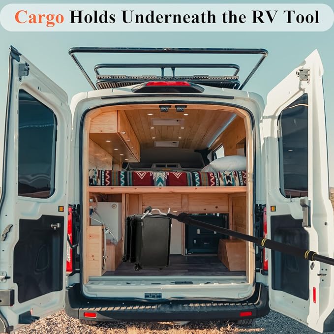Truck Bed Grabber Tool Heavy Duty, Grabber Truck Cargo Retriever Long Handle Thickened Stainless Tube Telescopic 34"-74" Bed Buddy Truck Tool with Two Hooks Convenient Pickup Van RVs Tools.