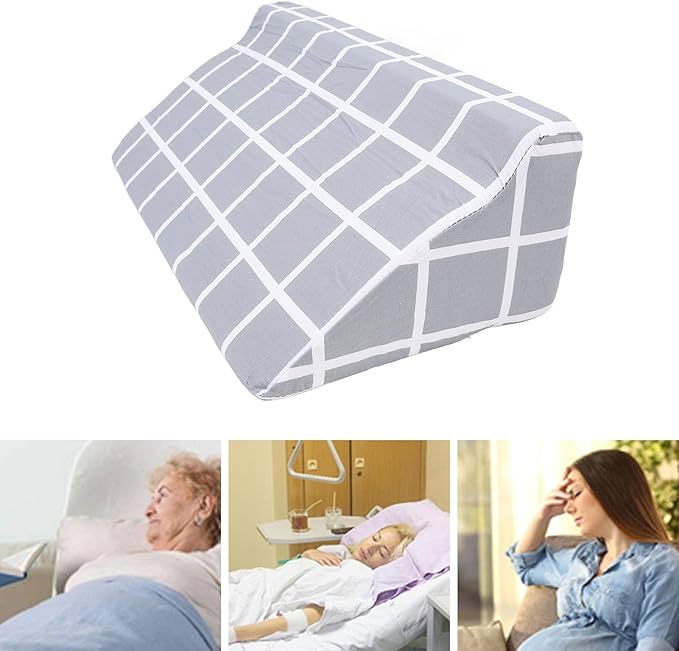 Wedge Pillow for Sleeping, Bed Wedge Pillow with High Density Foam, Triangle Pillow Wedge, Elevated Body Pillow for Back Support, Wedge Pillow for Back, Leg and Knee Support