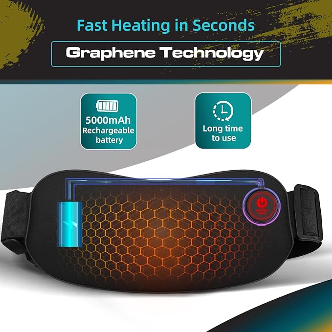 Portable Heating Pad Cordless Period Heating Pad for Cramps Menstrual Heat Pad Electric Rechargeable Battery Included 5000mAh for Long Time Use Heat Control
