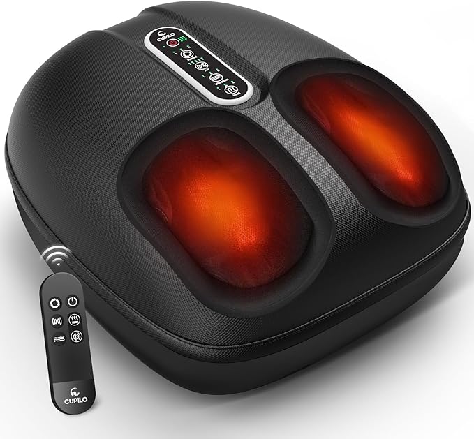 Foot Massager for Plantar Fasciitis, Mothers Day Gifts for Mom, FSA Eligible HSA Store Feet Massager with Heat, Vibration and Compression, Deep Kneading for Tired Feet and Neuropathy (with Remote)