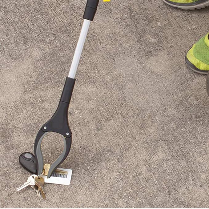 Grabber Reacher Tool 32" Grabbers for Seniors with Magnet Foldable Reacher Grabber Pickup Tool for Trash Pick Up, Nabber, Litter Picker, Arm Extension Grey