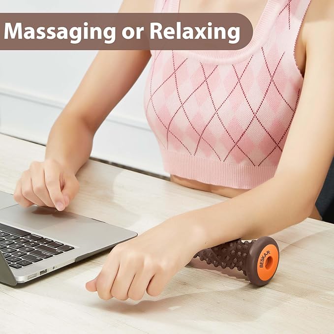 BESKAR Foot Massage Roller for Relief Plantar Fasciitis, Foot Reflexology Tool Pressure Point Massage Roller, Deep Tissue Massage for Relieving Feet Arch Heel Pain, Myofascial Pain Syndrome