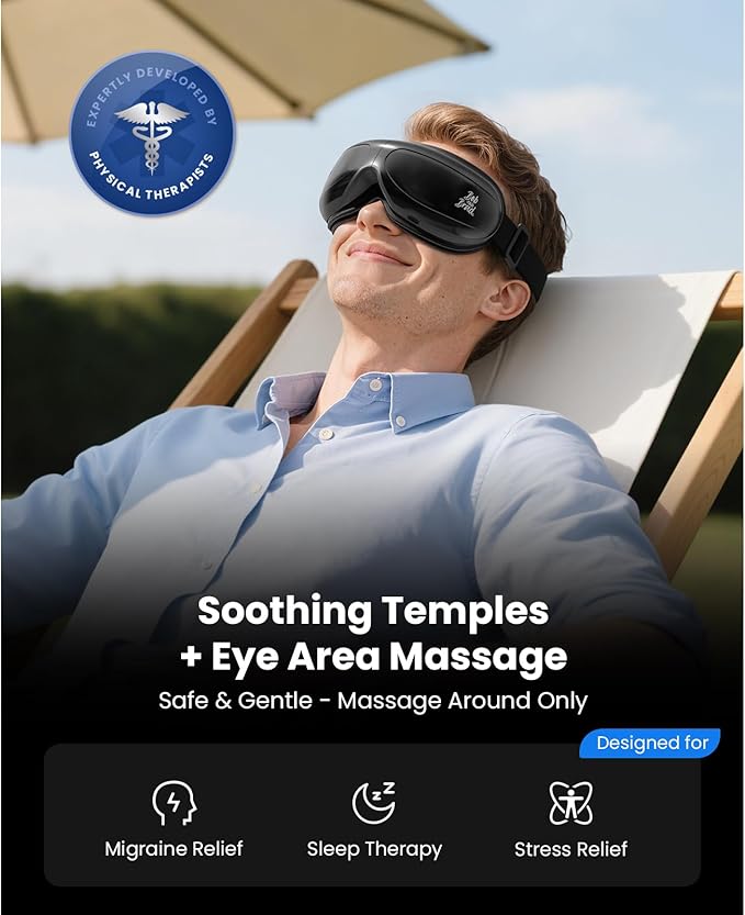 BOB AND BRAD Eye Massager FSA Eligible HSA Eligible, EyeOasis 2 Eye Massager with Heat for Dry Eye Relief, Temple Massager for Eye Strain Headache Migraine Relief, Birthday Gift for Women Men Mom Dad