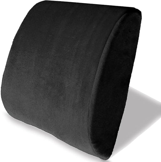 Bookishbunny Premium Memory Foam Lumbar Support Cushion Pillow (Black)