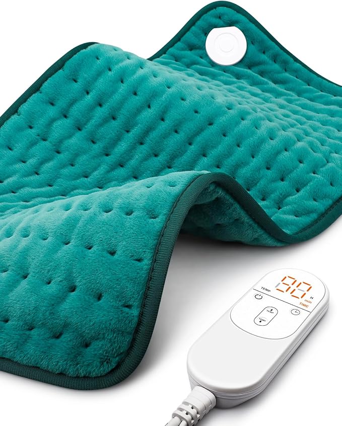 Heating Pad for Back & Period Cramps, Mothers Day Gifts & Birthday Gifts for Women Mom Men Dad, Electric Heating Pads for Abdomen/Waist/Shoulder, 12" x 24", 6 Heat Settings, 4 Auto-Off, Teal Green