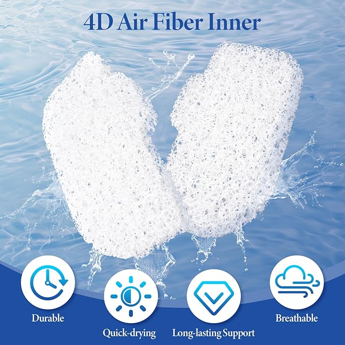 U Shaped Shower Seat Cushion, Quick Drying Shower Chair Cushion, Bathtub Chair Pad with 4D Air Fiber Materia, Shower Seat Mat with Mesh Cover and Hook, for Elderly, Senior, Handicap, Disabled