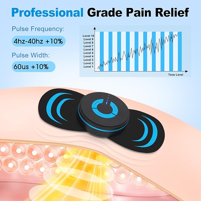 MASTOGO Wireless TENS Unit 6 Mode 10 Intensity - Portable Rechargeable TENS Unit Muscle Stimulator for Pain Relief