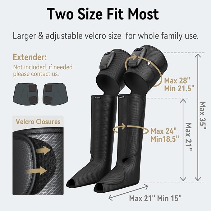FIT KING Cordless Compression Boots Full Leg Compression Massager, Rechargeable Portable Foot and Calf Massager for Circulation, Pain Relief & Fast Recovery, No External Long Hoses | Gift for Mom