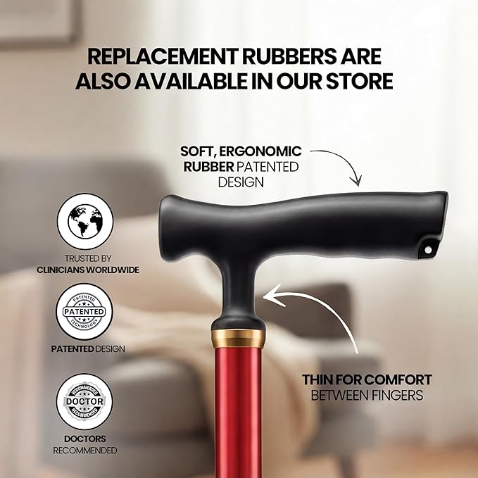 Allay Walking Canes for Men & Women - Adjustable Canes for Women for Stability, Self Standing Wide Quad Pivot Base, Light Weight, Soft Handle Grip and Travel Bag, Walking Sticks for Seniors & Adults