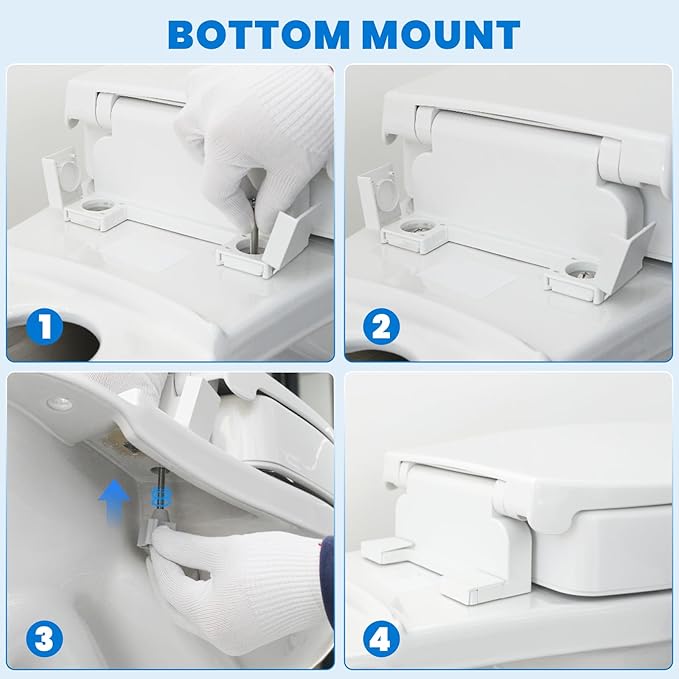 Elongated Raised Toilet Seat for Seniors, 3" Height, Heavy Duty Slow Close Elevated Toilet Seat with Never Loosen Hinges, Fits Most Elongated Toilets (White 18.5") (Raised Toilet Seat)