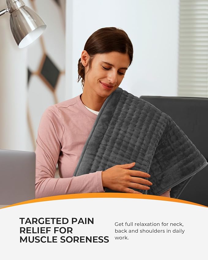 CooCoCo 17x33 Large Heating Pad for Back, HSA Approved Items for Mom Dad, Electric Heated Pad for Neck Shoulders Period Cramps, FSA Eligible Heat Pad, Auto Off, 10ft Cord