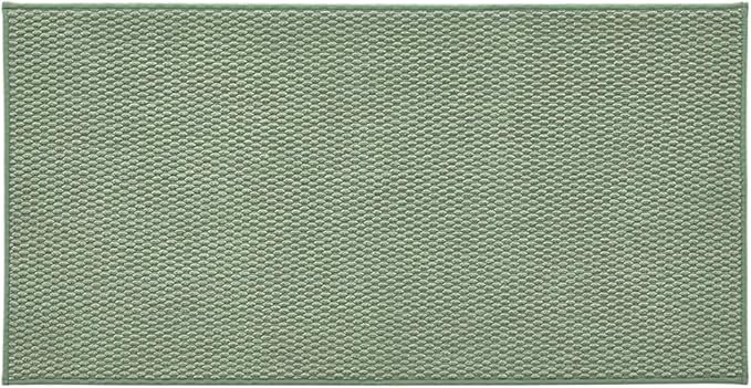 TYUU Bathroom Rugs Non Slip Washable, Super Absorbent Thin Bath Mat Quick Dry Low Pile Bathroom Rug, Sage Green 24"x47"