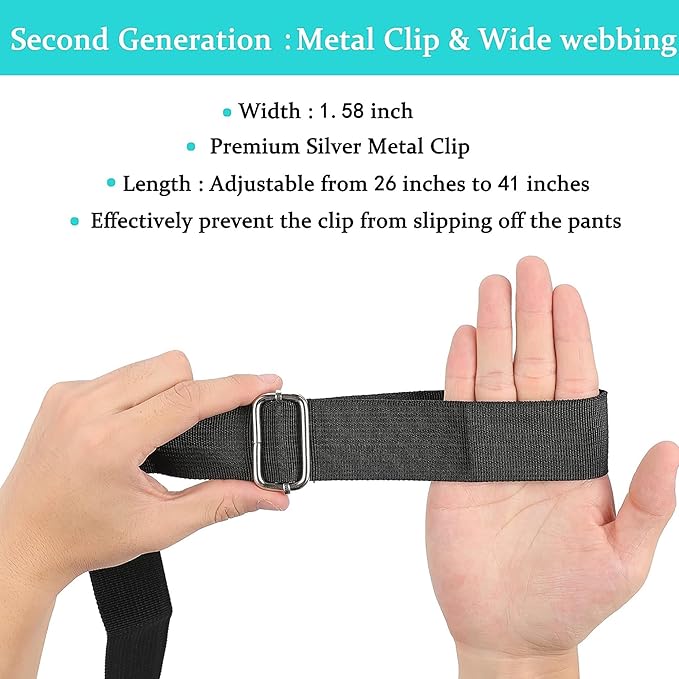 Fanwer 2nd Gen Metal Clip Dressing Aid for Pants, Pants Pull Up Assist,Dressing Stick for Elderly Alternative, Adjustable 26-41 Inches Belt Dressing Tool for Seniors, Pregnant Women and Disabled.