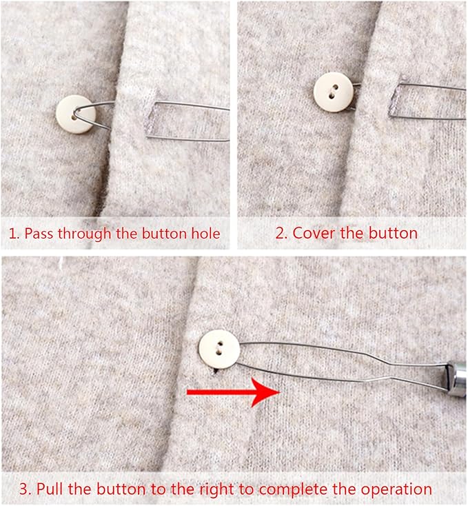 Button Hook Helper Button Assist Fastener Pull Button Positioning Tool for Easy Quick Buttoning