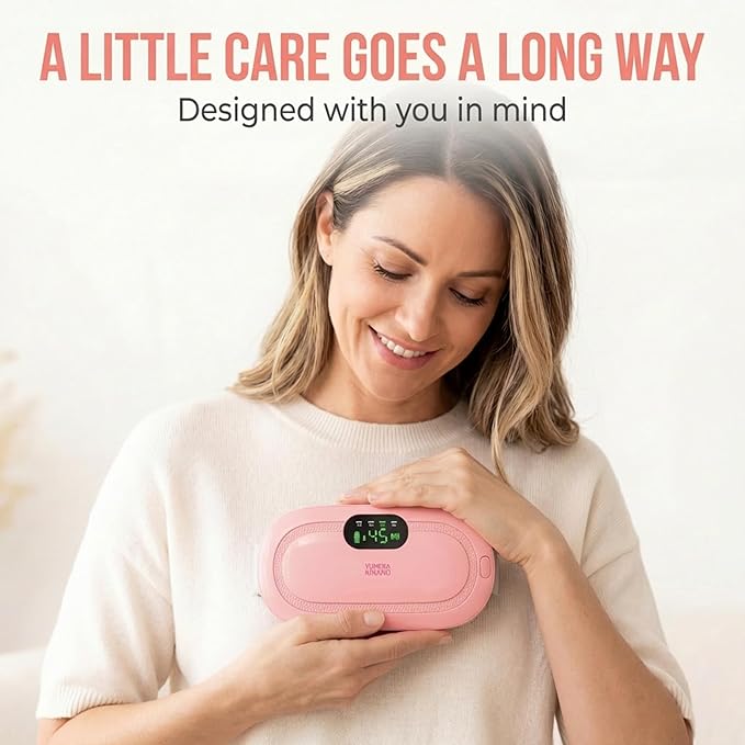 Heating Pad for Period Cramps – FSA-HSA Eligible – Cordless Portable Electric Wearable Heating Belt with Massage – USB Rechargeable Heat Wrap for Menstrual Pain Relief, Back, Abdomen, PMS