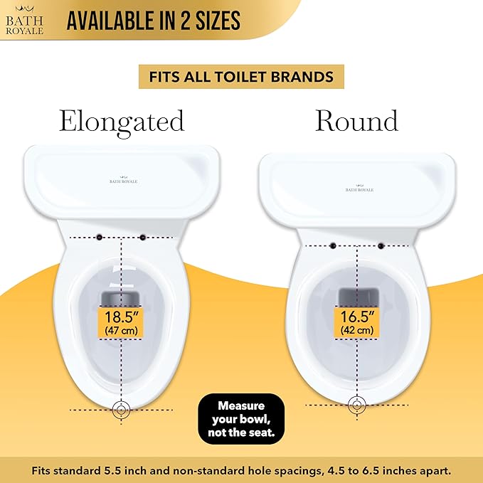 Bath Royale Soft Close Toilet Seat Round with Lid BR500-00 White, Comfortable, Durable, Sturdy, Stain-Resistant and Easy to Clean, Fits All Toilet Brands, Executive Series