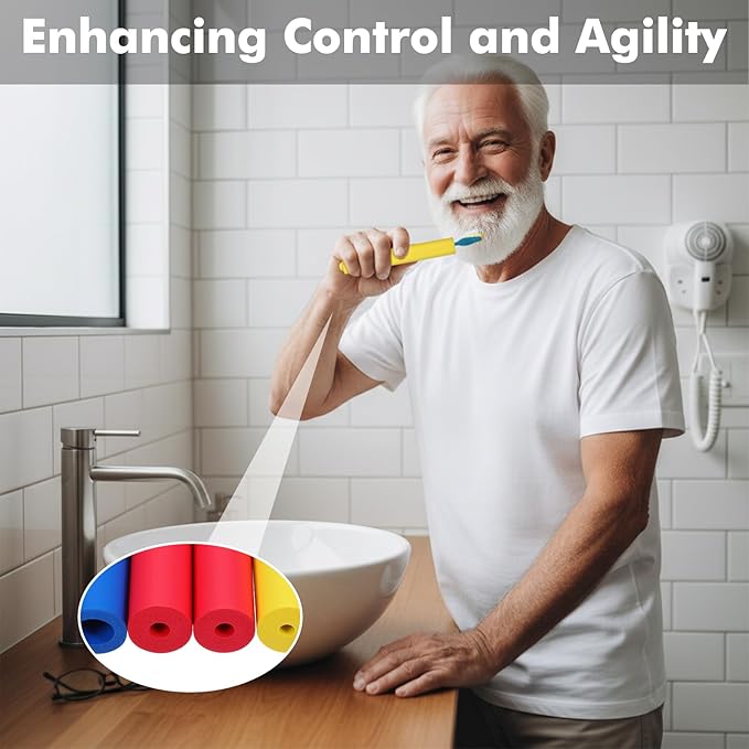 6 Pcs Foam Grip Tubing Adaptive Utensils Grip Tubing Tools Foam Tubing for Handle Grip Elderly Disabled Handicapped (3 Colors)
