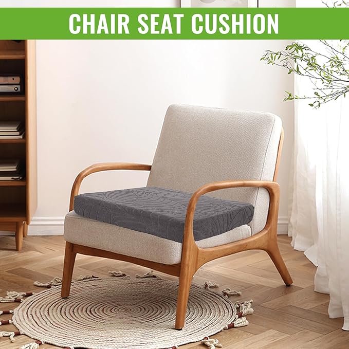 Recliner Cushions for Long Sitting Foam Seat Cushion Soft Tufted Layer for Elderly Seniors, Recliner Chair, Floor Pillow, Office Chair, Car, No Pressure on Thighs, 20X20X3 Inch - Dark Grey
