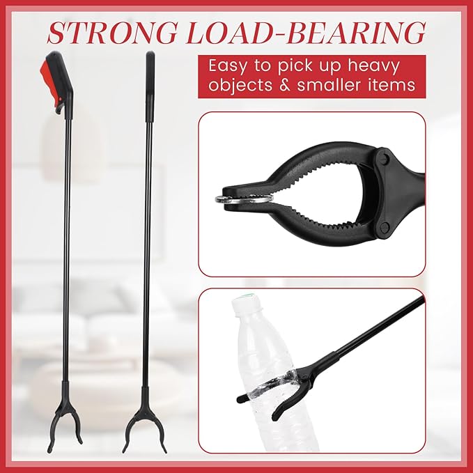 Norme 30 Pcs Grabber Reacher Tool Bulk, 31.5" Long Handle Trash Picker for Elderly Assist, Lightweight Handy Aid Nonslip Claw Grabber for Arm Extension 360 Rotating Pickup Stick Outdoor Cleanup Tool