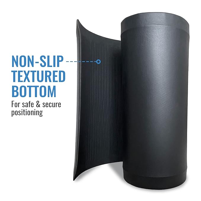 Extra Large Bedside Fall Protection Mat, Safety Mat for Elderly and Disabled, Non-Slip Grip with Anti-Trip Beveled Edges, 70"x 24"x .5”, Black