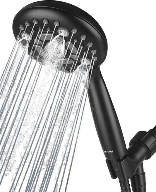 6 Spray Modes High Pressure Handheld Shower Base Upgraded 5 Inches Shower Head with Handheld Spray Matte Black Handheld Shower Head 60 Inches Stainless Steel Hose-Shower Door Bootom Seal Strip