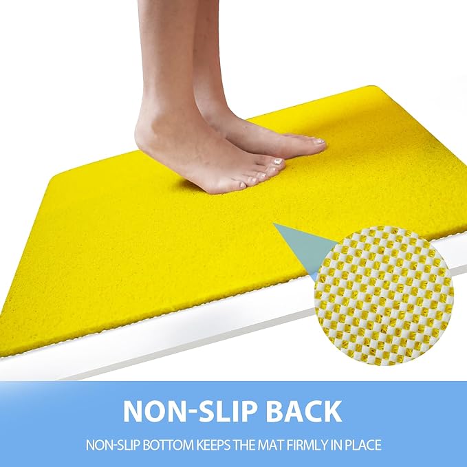 Hargiis Non-Slip Bathtub Mat, Anti Slip Shower Mat, Fast Drying Bathtub Mats, Foot Scrubber Mat, Anti Slip Mat for Tub, Floor, Bathroom, Kitchen, Home, Hotel (Yellow 36"×24")