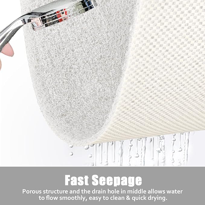 ZOESOE Square Shower Mat Non Slip: 32x32 Inch Large Shower Mats for Inside Shower with Drain Hole in Center, Super Soft PVC Loofah Massage Shower Stall Mat, Anti Slip Shower Floor Mat, Quick Drying
