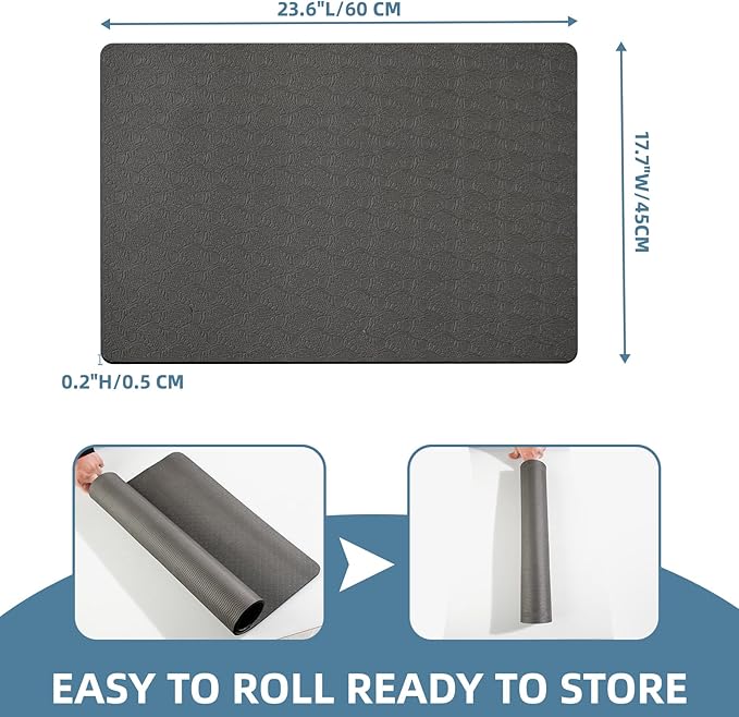 Non-Slip Workout Mat for Under Desk Ellipticals,Thicker & Quieter,23.6x17.7x0.2",Suitable for Ellipse Leg Exerciser, Foot & Leg Pedal Exerciser for Seniors Fitness, Floor Protection,Enhanced Stability