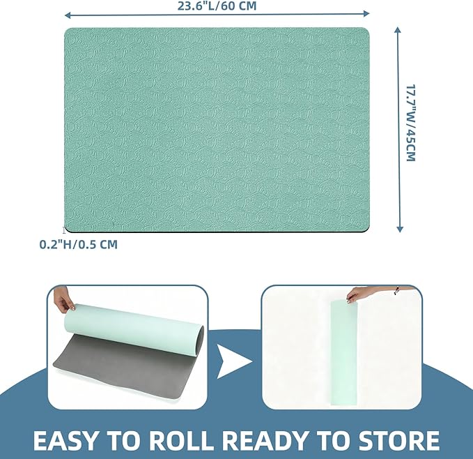 Non-Slip Workout Mat for Under Desk Ellipticals,Thicker & Quieter,23.6x17.7x0.2",Suitable for Ellipse Leg Exerciser, Foot & Leg Pedal Exerciser for Seniors Fitness, Floor Protection,Enhanced Stability