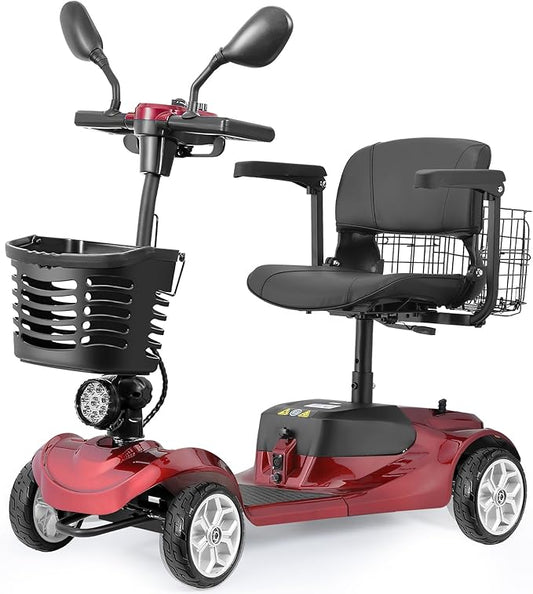 4 Wheel Electric Power Mobility Scooter for Adults, Electric Scooter for Seniors Folding Mobility Scooter -Max Speed 5 Mph,12.5 Miles Long Travel Range