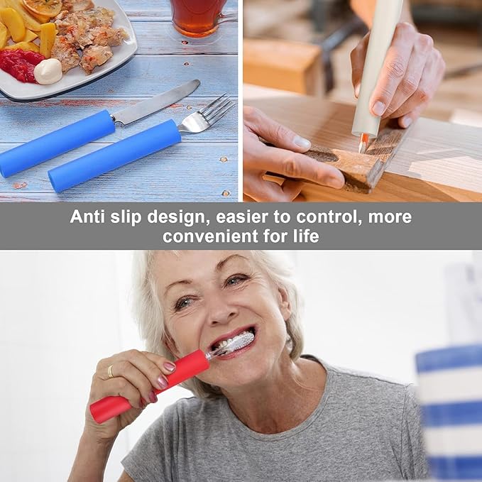 Foam Tube, 6pcs Non Slip Comfortable Grip Handle Sleeve Cover, Built Up Grips Aid for Utensils Pen Different Size Foam Grip Tubing for Elderly