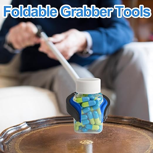 12-Piece Heavy-Duty Trash Collection Tool - 32-Inch Lightweight Telescopic Grabber Ergonomic Handle, Non-Slip Grip | Multi-Purpose Mobility Aid for Seniors