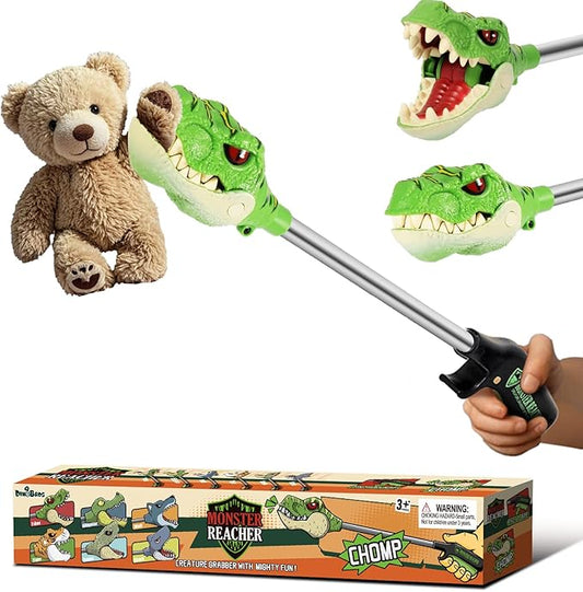 DINOBROS Dinosaur Pincher Toys for Age 3 and up Jurassic Dinosaurs T-Rex Grabber Toy Claw Robot Hand Snapper Dino Chomper Monster Reacher
