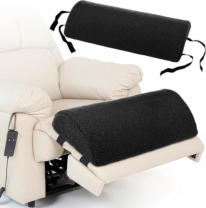 Queekay Recliner Leg Rest Cushion Large Half Moon Bolster Pillow 22.8 x 9.84 x 4 Inch Lumbar Support Pillow Bed Sleeping Semi Roll for Legs, Knees, Lower Back, Ankle and Foot Washable Cover(Black)