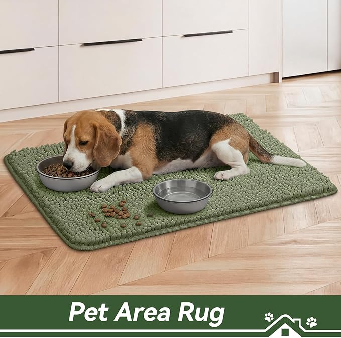 Bcoimo Super Absorbent Dog Door Mat, 36"*24" Anti Slip Mat for Muddy Paws, Pet Rugs for Dirty Paws Washable that Absorbs Moisture and Dirt, for Dog Cage and Pet Resting Carpet