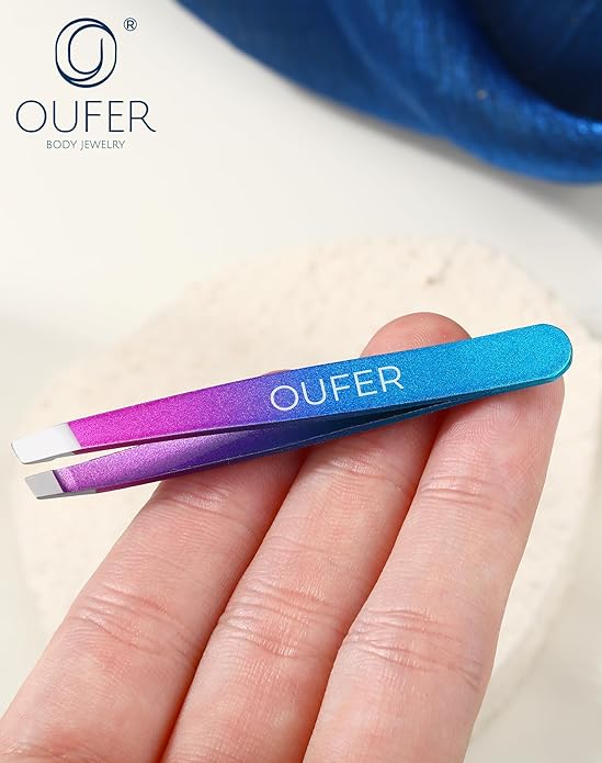 OUFER Piercing Ball Grabber, 16G 18G Flat Back Earrings Piercing Guide needle Tool, Surgical Steel Internally Threaded Push Pin External Thread Assistant Body Piercing Kit for Ear Nose Lip Tool